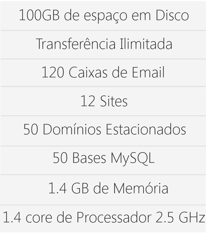 Hospedagem de sites 100Gb