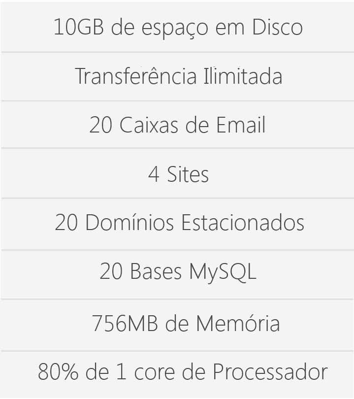 Hospedagem de sites 10Gb